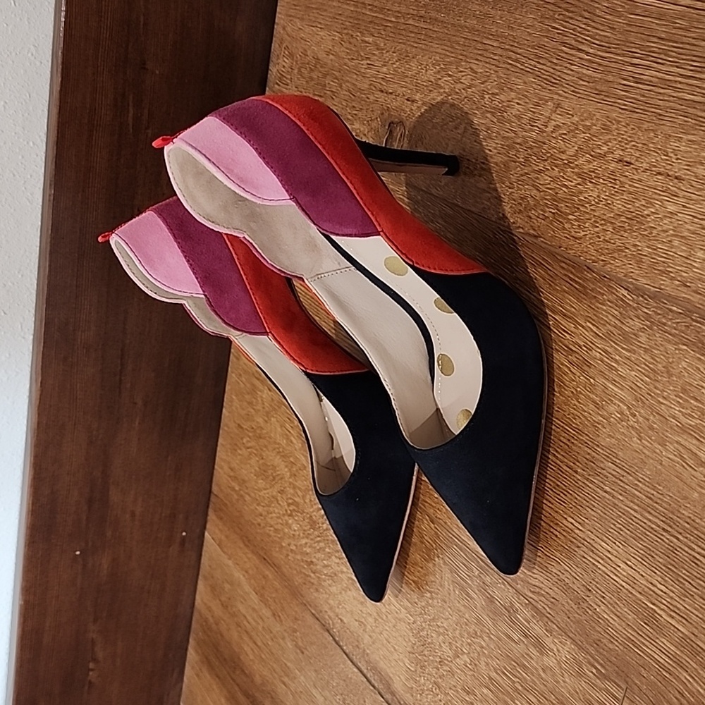 BODEN | Carrie Navy Suede Point Toe Court Stiletto Heels 36